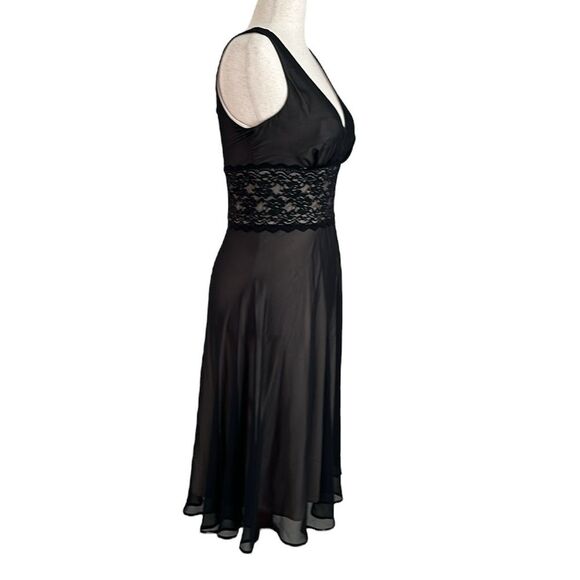 VTG Dressbarn Collection Women's Cocktail Dress Black Lace Trim Y2K Whimsigoth S - Picture 3 of 13